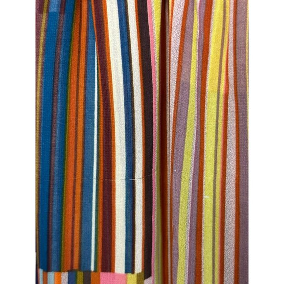DR2 Ladies Y2k Style Stripe V Neck Sleeveless Multicolored Bright Dress Size Sma - Picture 5 of 8